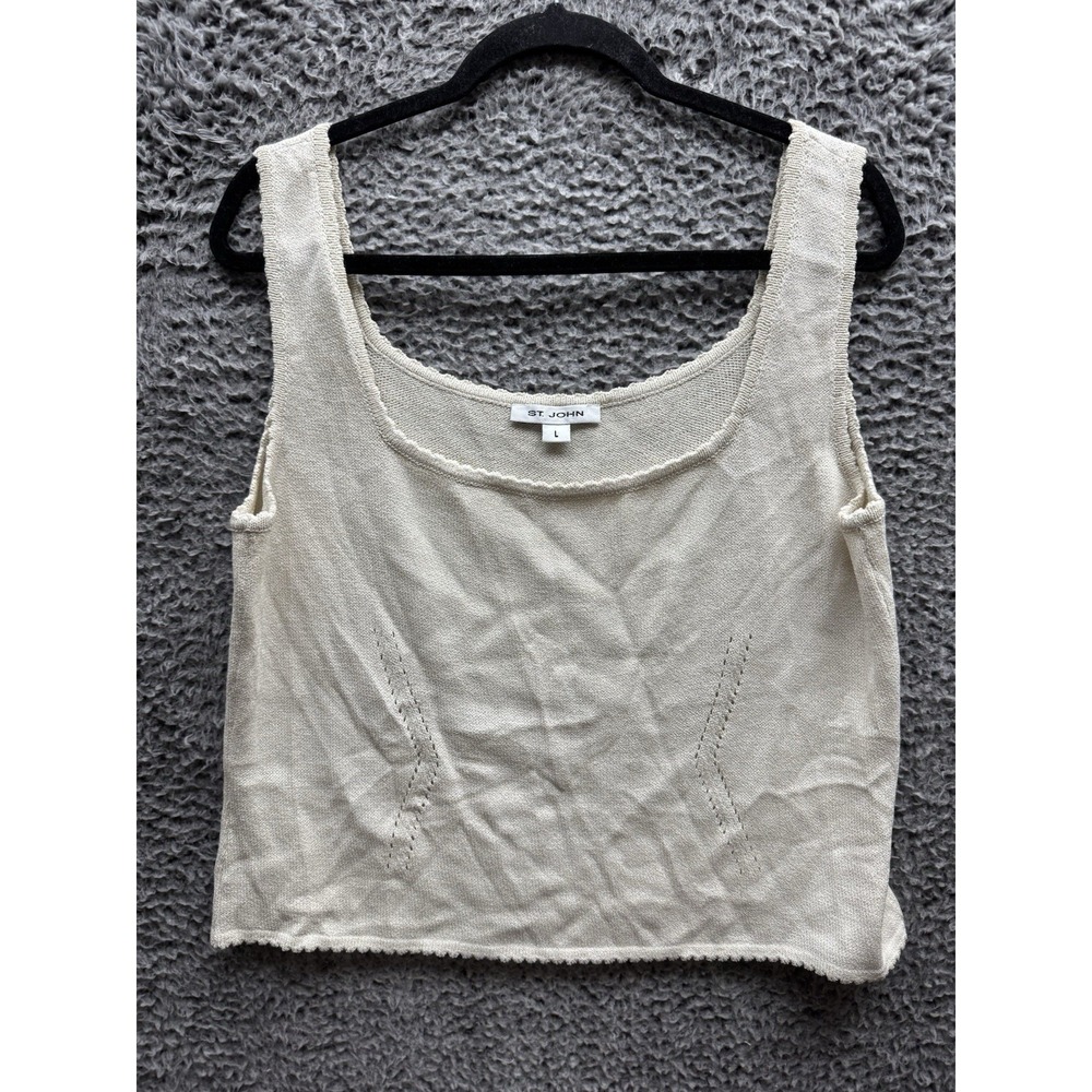St. John Knit Tank Top Tan‎ Size Small